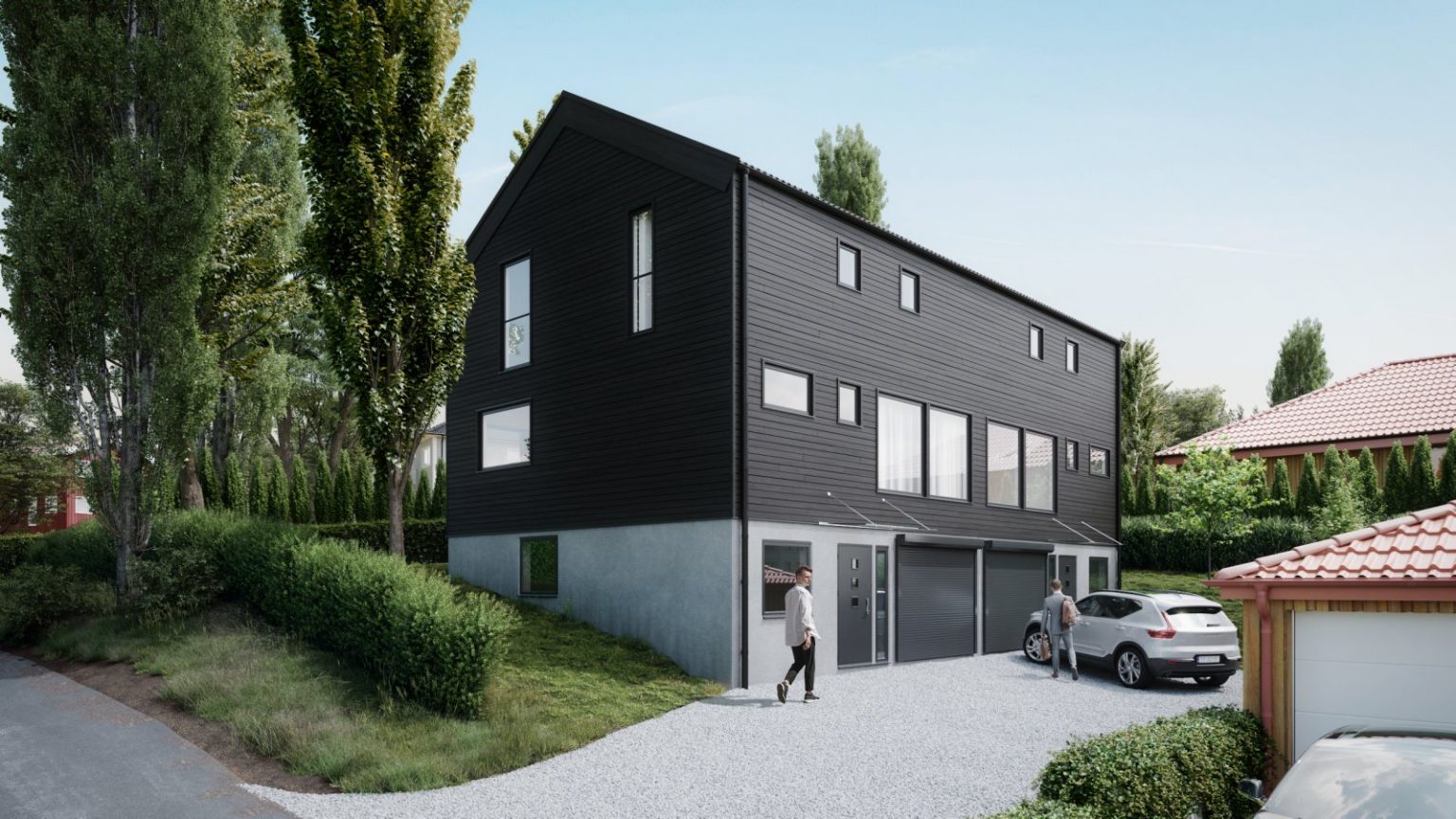 norwegian house frontyard 3d archviz studio architectural visualization