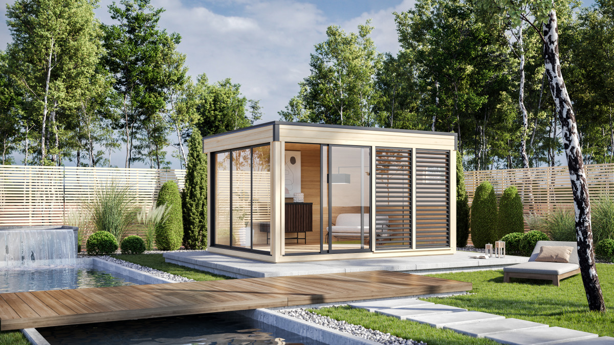 architektur visualisierung gartenhaus schwimmbad luxus